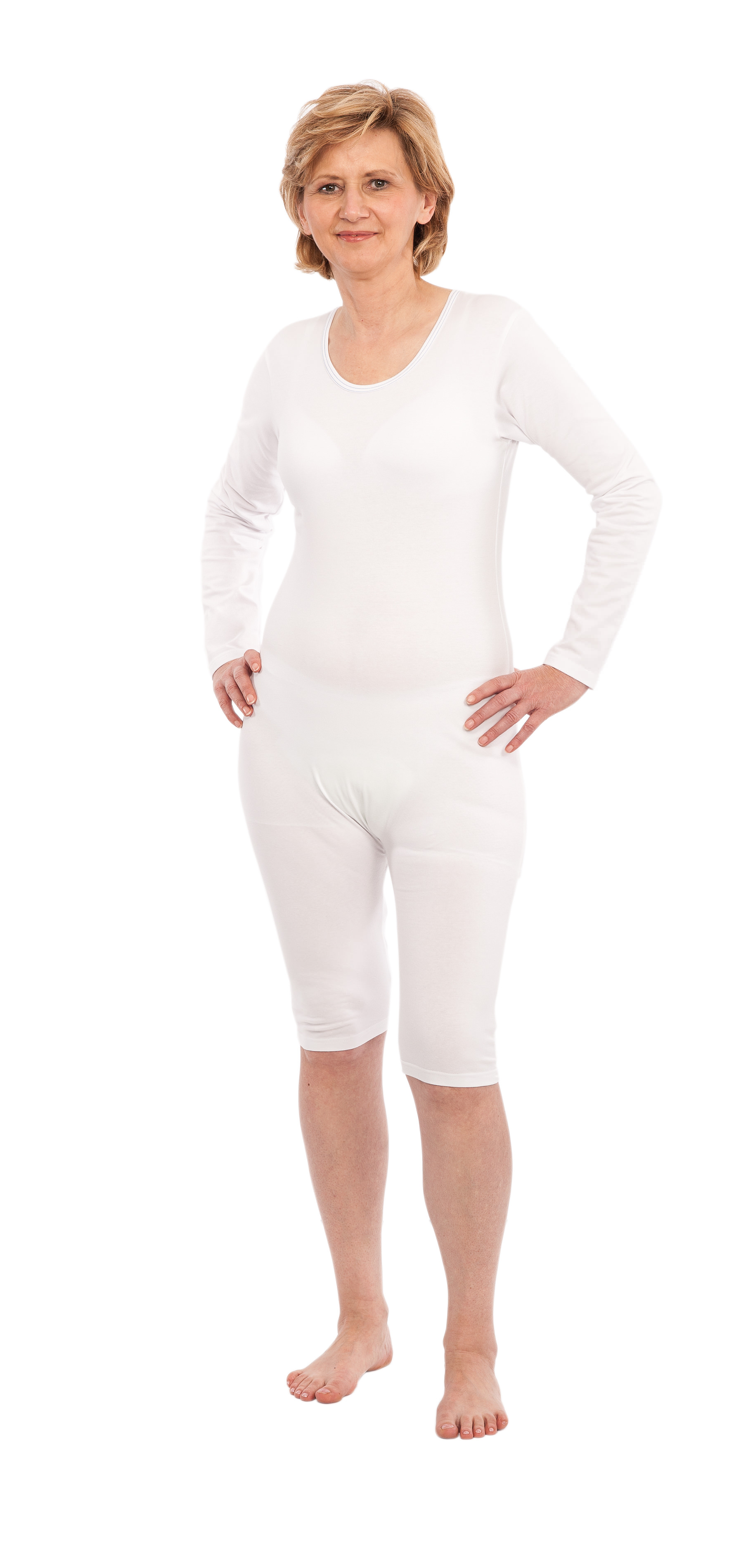 Suprima Pflegebody Unisex Langarm Größe S-XXL Weiß 4699
