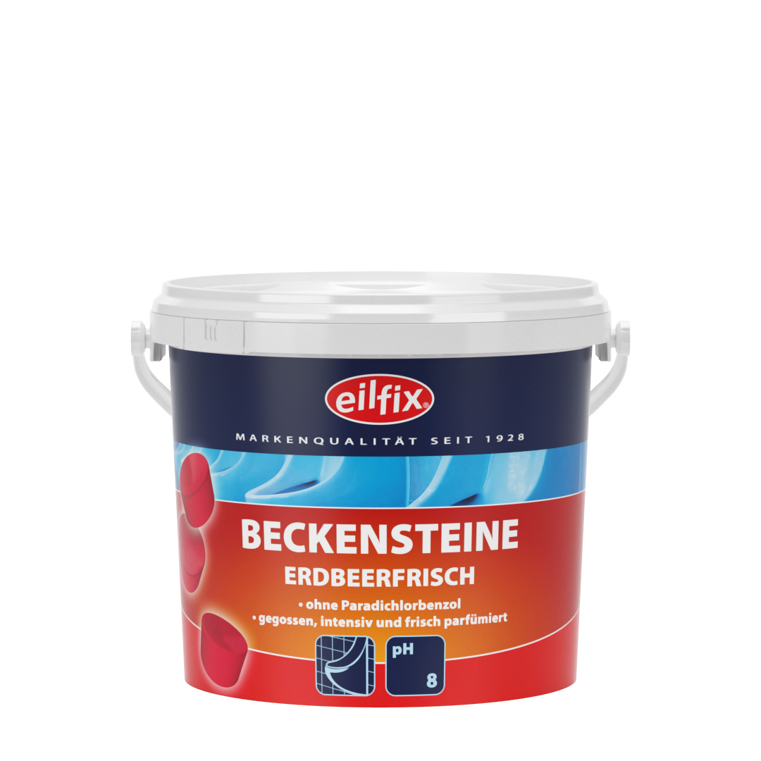 Eilfix® Beckensteine | Erdbeerfrisch | 2 kg Eimer