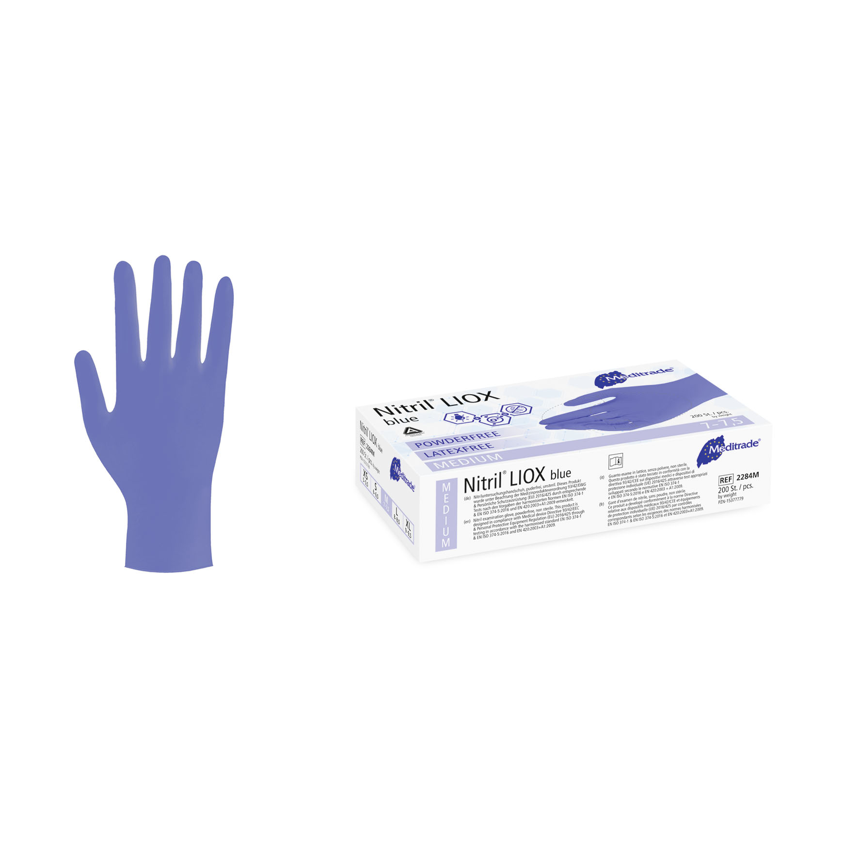 Meditrade Nitril® LIOX Antimikrobieller Untersuchungshandschuhe XS - XL 200 Stück/Box