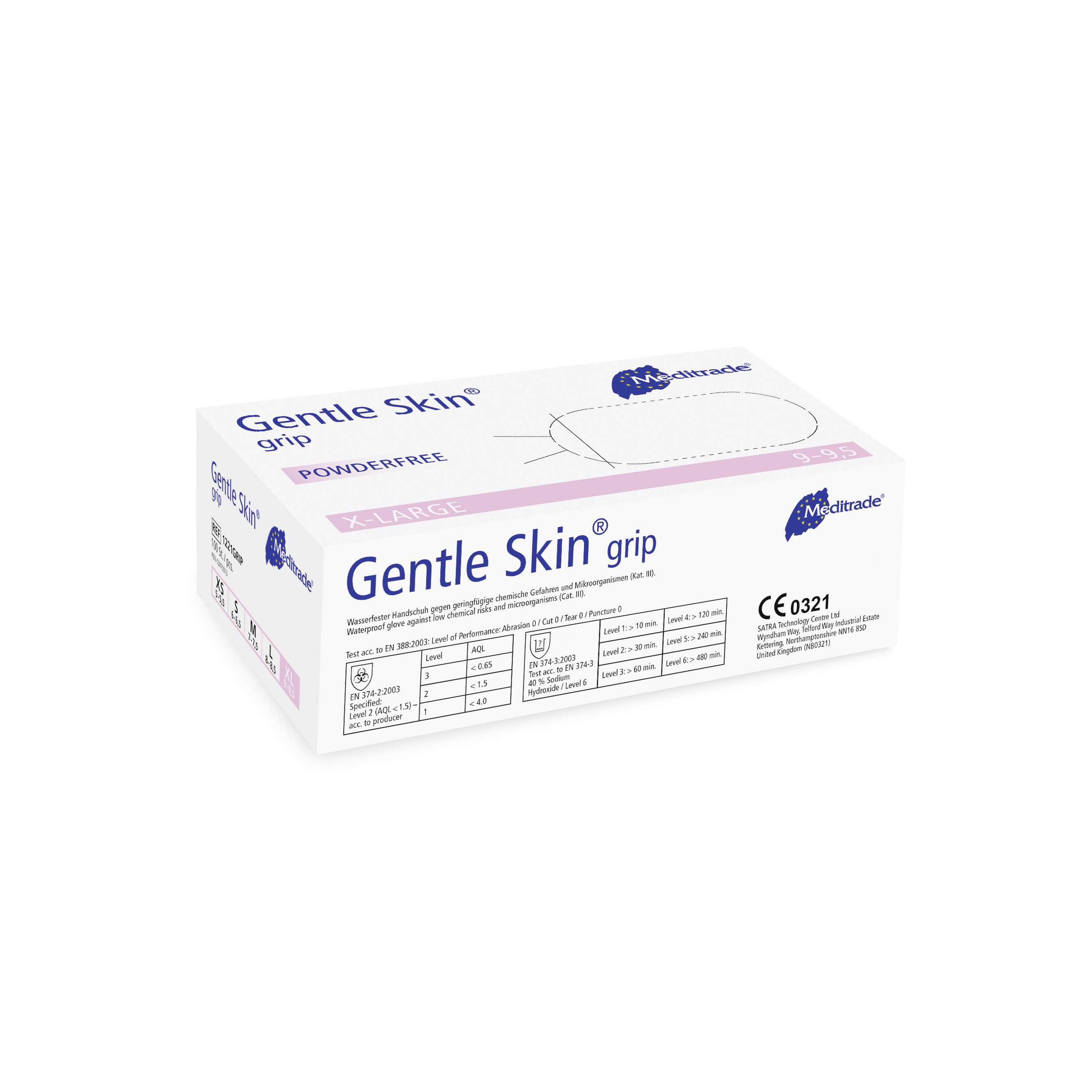 Meditrade Latexhandschuhe Gentle Skin® grip XS - XL 100 Stück/Box