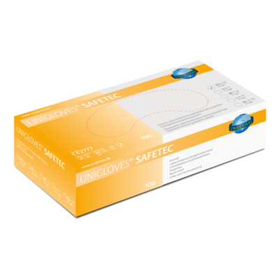 Unigloves SAFETEC Latexhandschuhe Weiß Größe XS-XL 100 Stück/Box