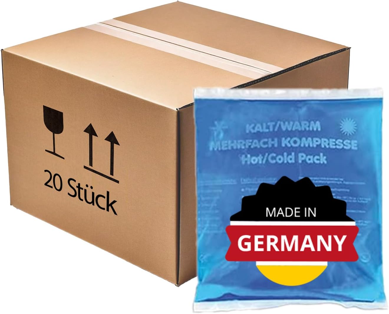 Kalt-Warm Kompressen | KK Hygiene Mehrfachkompresse | Größe: 13 x 14 cm | 20 Stück | Mikrowellengeei
