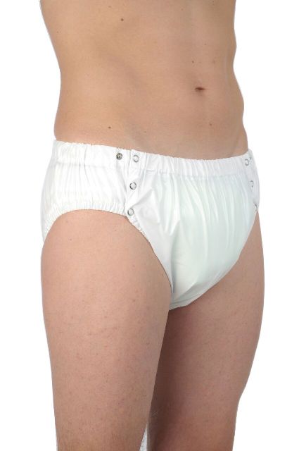 Suprima PVC Slip Herren Größen XL Weiß Knöpfbar 1312
