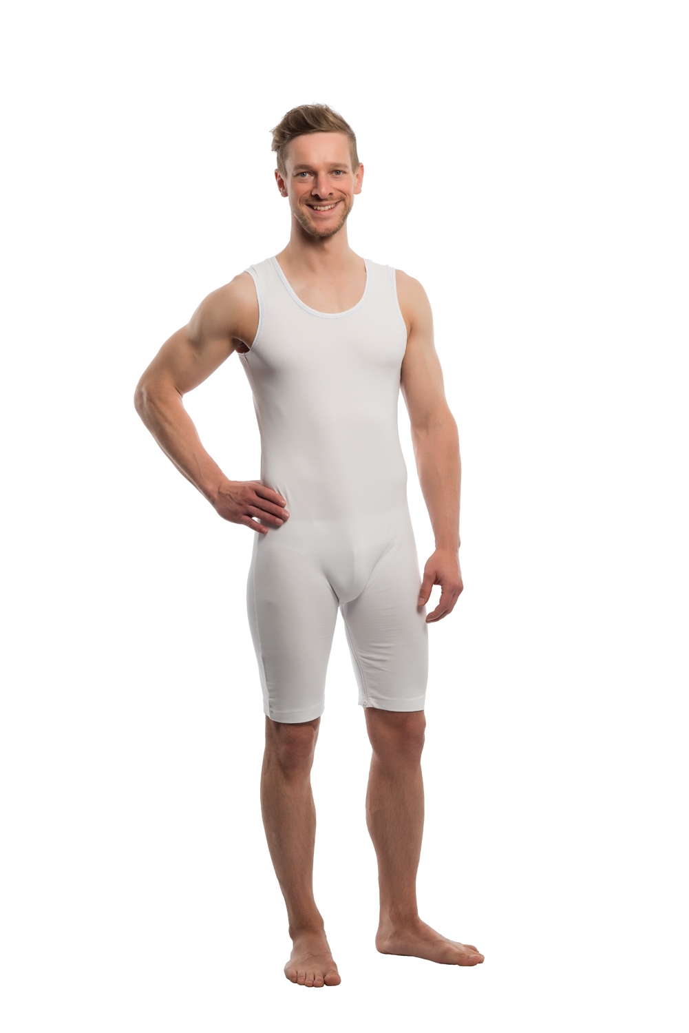 Suprima Pflegebody Unisex ohne Arm Größe S-XXL Weiß 4698