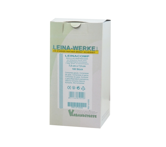 Mullkompressen | 12-fach | unsteril | 7,5 x 7,5 cm | weiß | 100 Stück/ Anstaltspackung