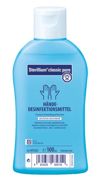 Sterillium classic pure | Parfümfreie Händedesinfektion | 100 ml Flasche