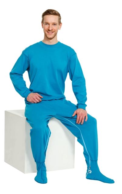 Suprima Pflegeoverall Unisex nit Fußteil Größe S-XL Petrol 4709