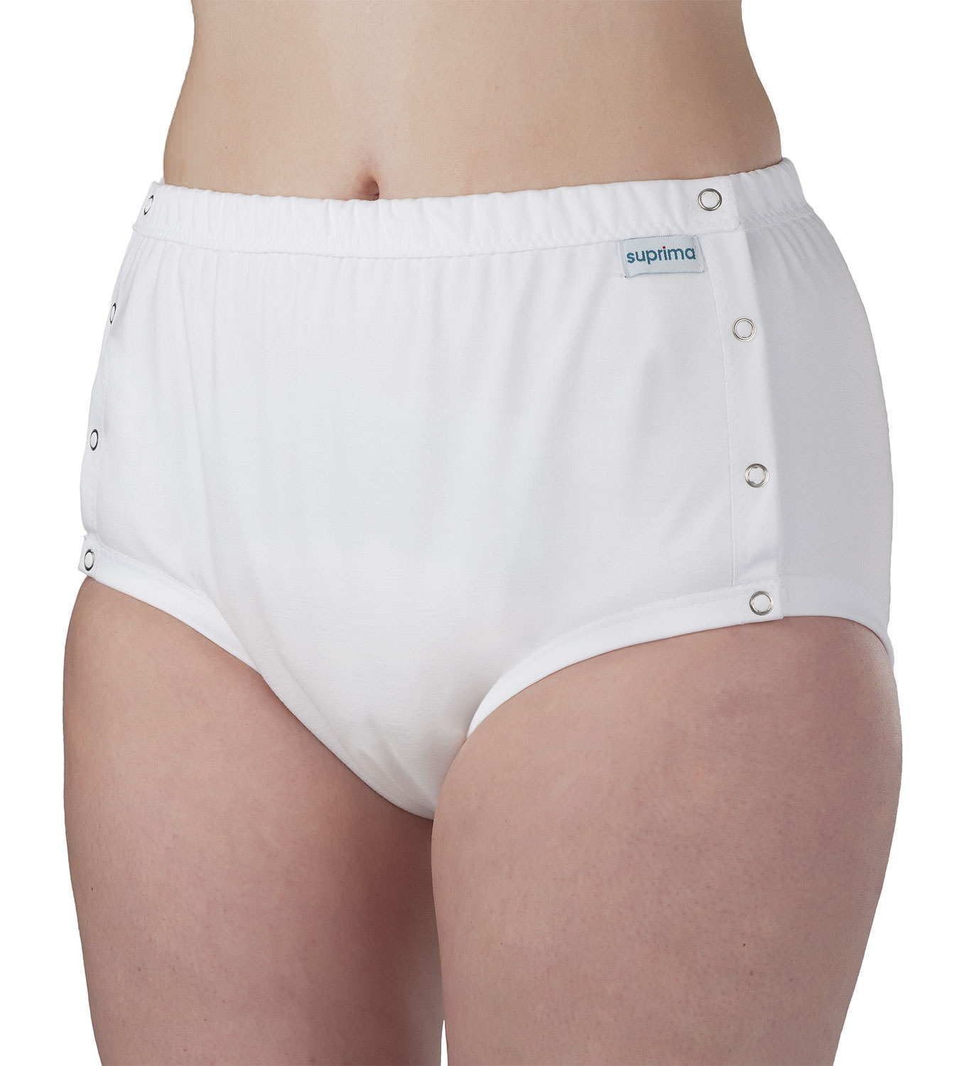 Suprima | Baumwoll / PU Slip | Unisex | Größen 52/54 | Knöpfbar | Weiß | 1269
