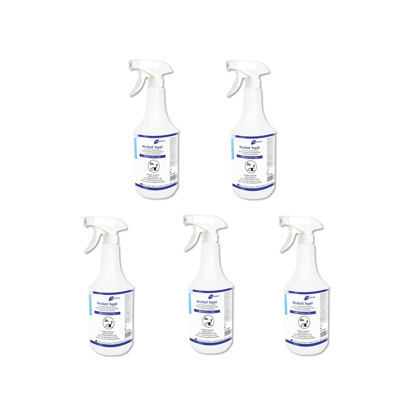 Meditrade Medizid® Rapid+ 5 x 1 Liter Sprühflasche inkl. 5 Sprühköpfe