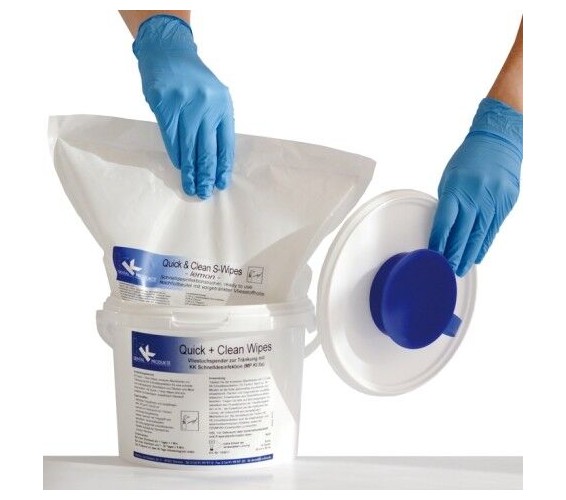 KK Quick & Clean Classic alkoholische S-Wipes ready to use Refillbeutel + Spendereimer