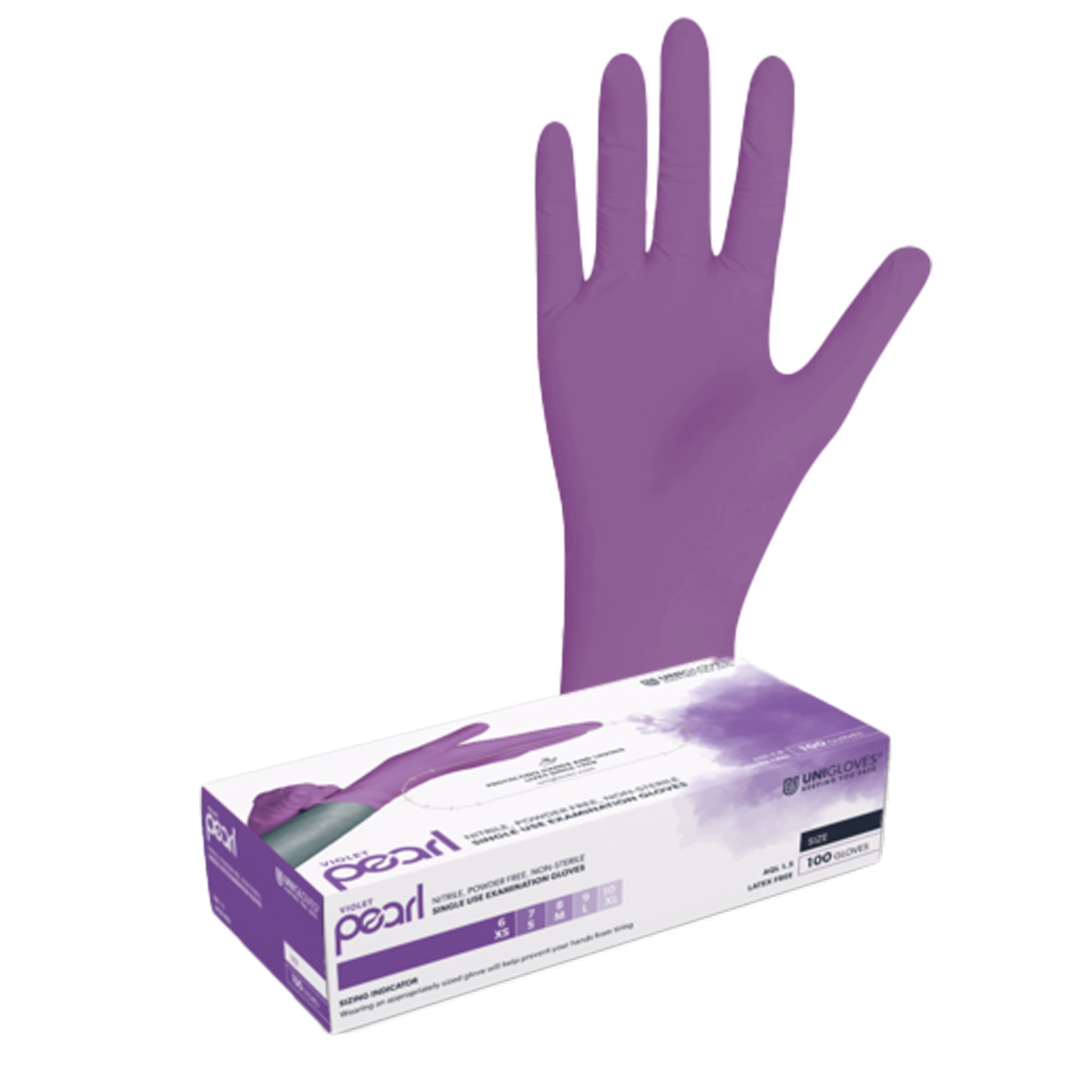 Unigloves VIOLET PEARL Nitrilhandschuhe XS-XL 100 Stück/Box